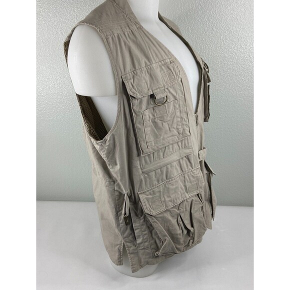 Cabela's Safari Vest Men L Khaki Cargo Pockets Vented Fishing Hunting Gorpcore - Picture 4 of 10